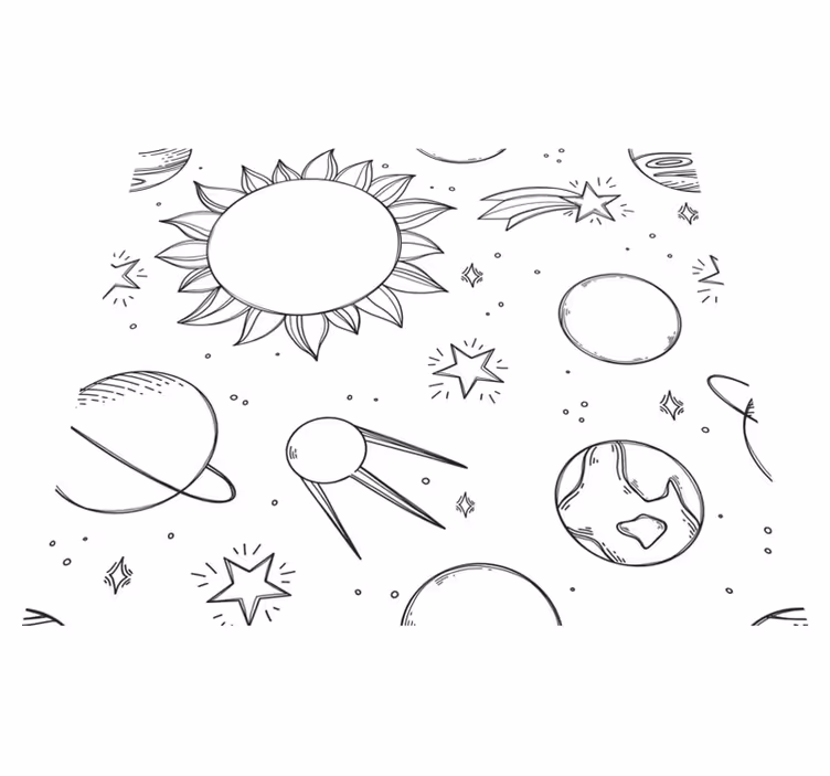 Vinyl teppich sterne für kinder im weltraumdesign - TenStickers