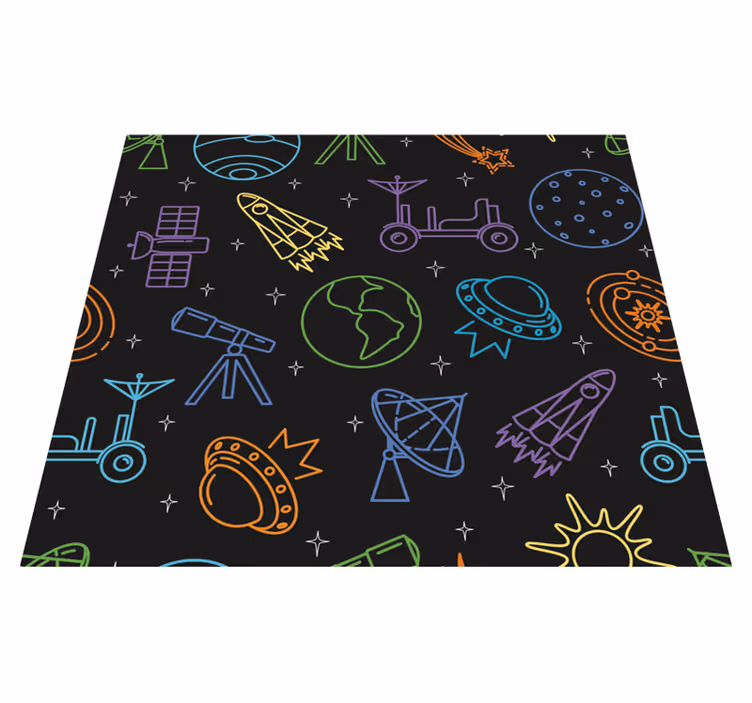 Vinyl teppich sterne weltraum icons - TenStickers