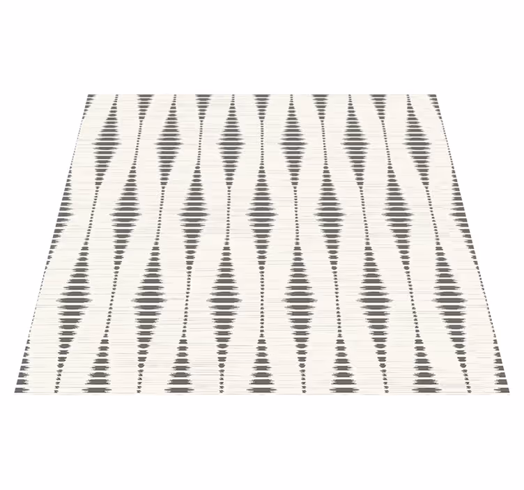 Vinyl teppich geometrisch rabaul ikat grau beige - TenStickers