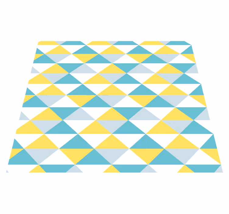 Vinyl teppich geometrisch gelb und blautöne - TenStickers