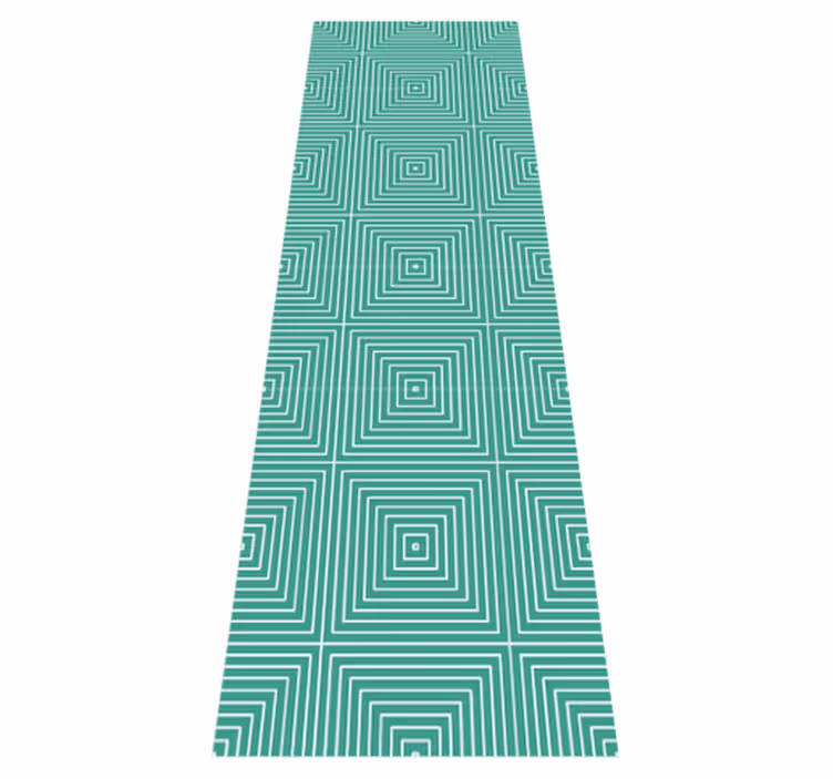 Vinyl teppich geometrisch grüne quadrate muster - TenStickers