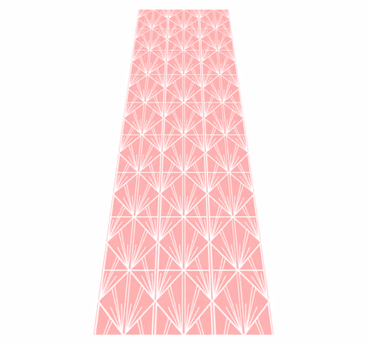 Vinyl teppich geometrisch modernes kunstmuster rosa weiß - TenStickers