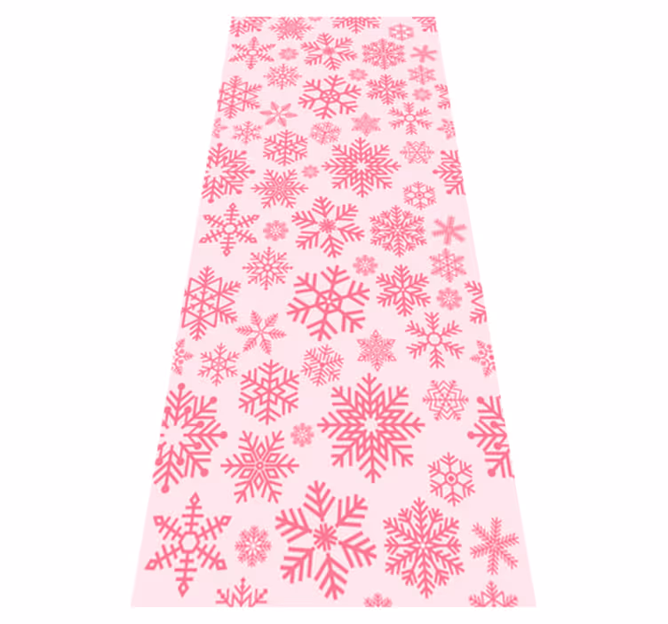 Vinyl teppich weihnachten mit pinken schneeflocken - TenStickers