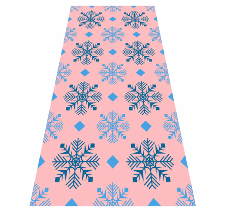 Vinyl teppich weihnachten mit pinkblauem schneeflockenmuster - TenStickers