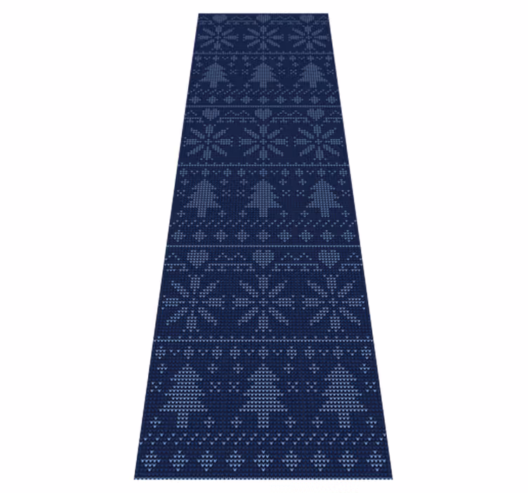 Vinyl teppich weihnachten in marineblauem strickmuster - TenStickers