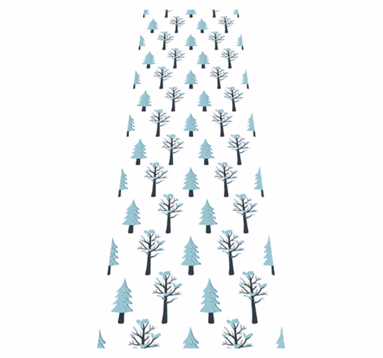 Vinyl teppich weihnachten baum im schneemuster - TenStickers