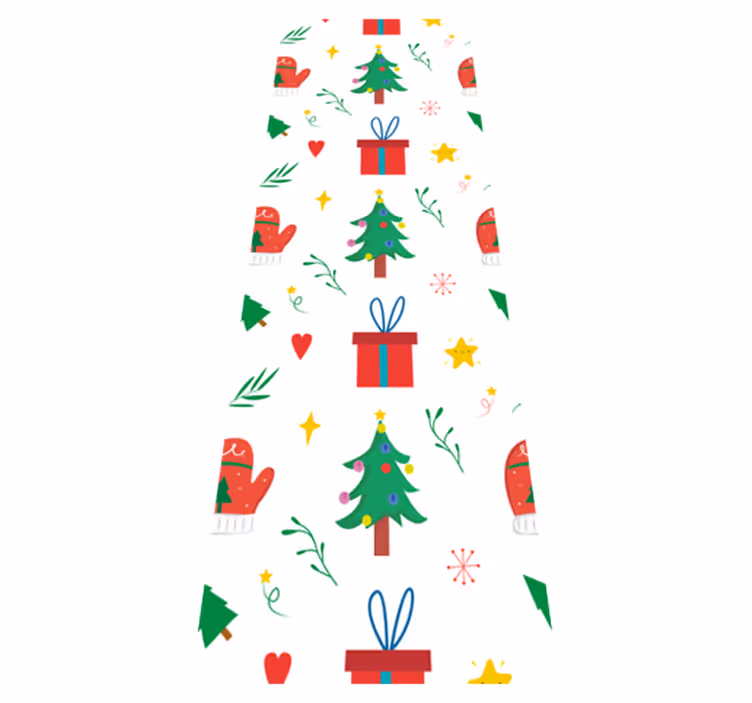 Vinyl teppich weihnachten bunte geschenke und handschuhe - TenStickers