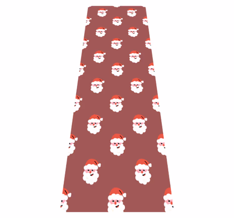 Vinyl teppich weihnachten rotes muster mit santa claus - TenStickers