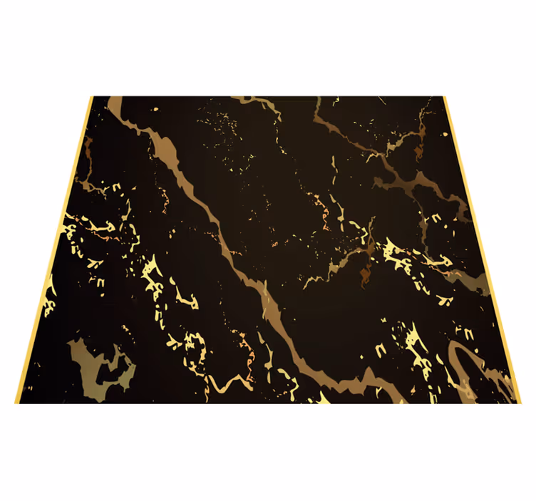 Vinyl teppich schlafzimmer marmorstruktur schwarz gold - TenStickers
