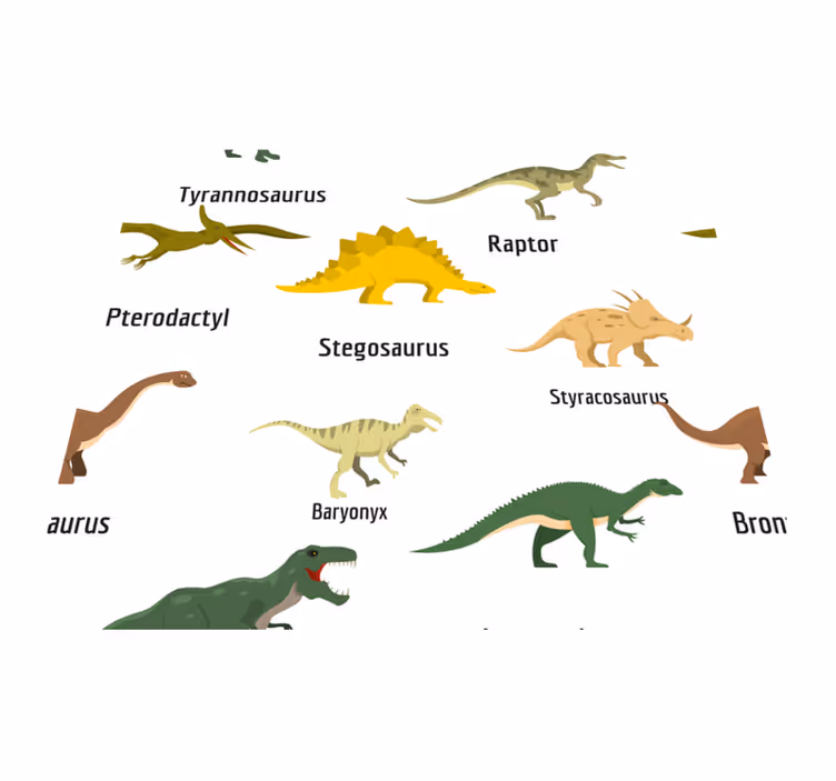 Vinyl teppich schlafzimmer mit realistischen dinosauriern - TenStickers