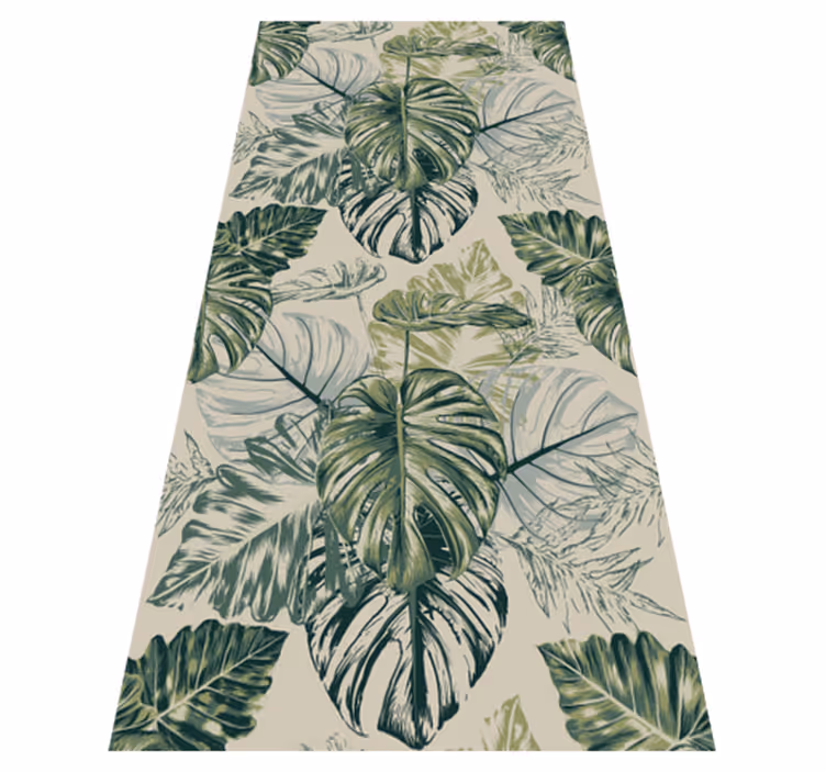 Vinyl teppich schlafzimmer in beigen monstera-design - TenStickers