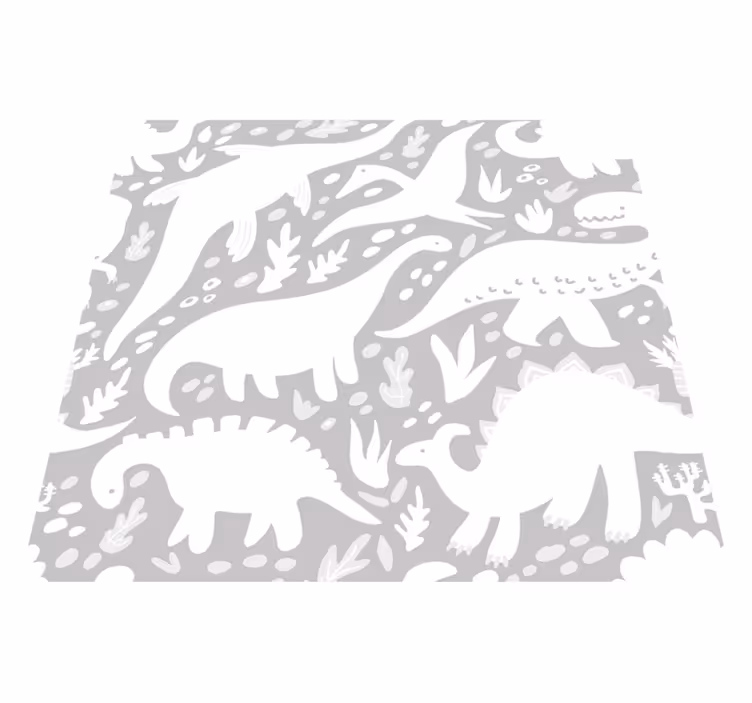 Vinyl teppich schlafzimmer mit weißen dinosauriern - TenStickers