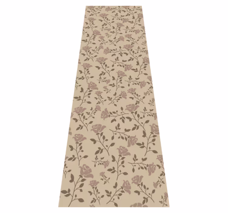Vinyl teppich schlafzimmer braunes vintage rosenmuster - TenStickers