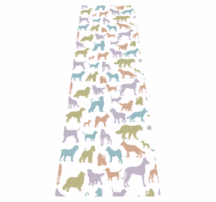 Vinyl teppich schlafzimmer in pastellfarben hundesilhouetten - TenStickers