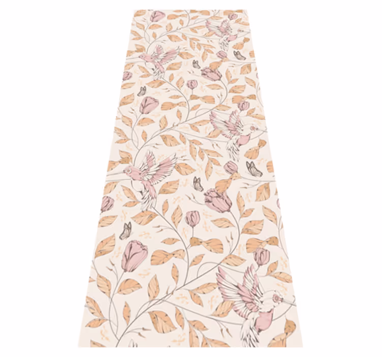 Vinyl teppich schlafzimmer mit tulpenmuster in beige - TenStickers