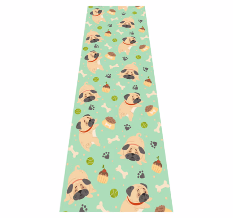 Vinyl teppich schlafzimmer mit dicker bulldogge und knochen - TenStickers