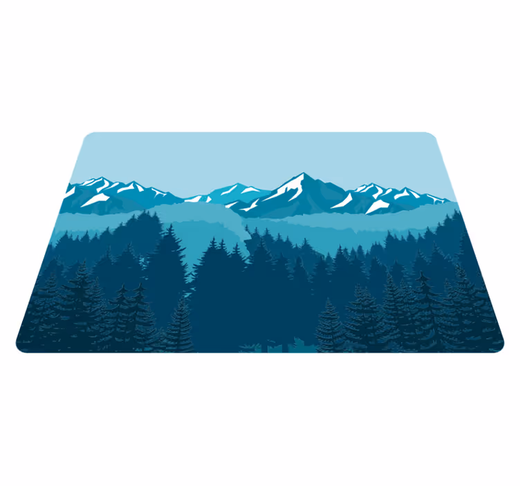 Vinyl teppich natur in voller blaugrüner landschaft - TenStickers