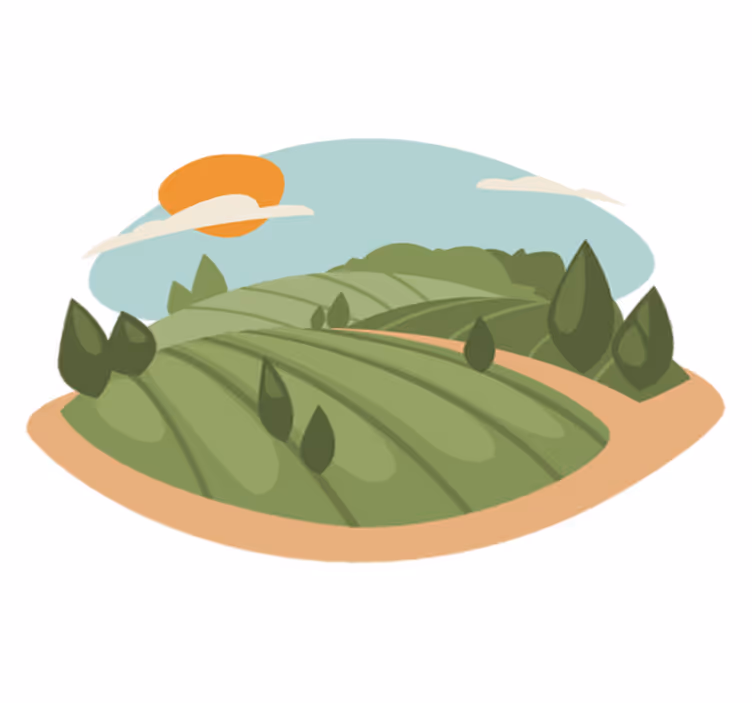 Vinyl teppich natur mit wiesenillustration - TenStickers