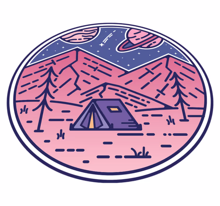 Vinyl teppich natur berge rosa - TenStickers