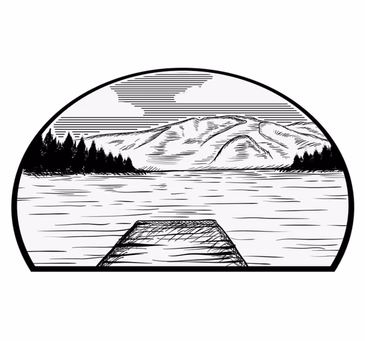 Vinyl teppich natur wohnmobil piniensee - TenStickers