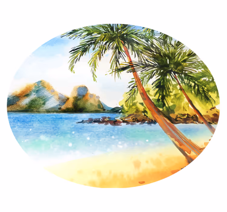 Vinyl teppich natur tropische palmenküste - TenStickers