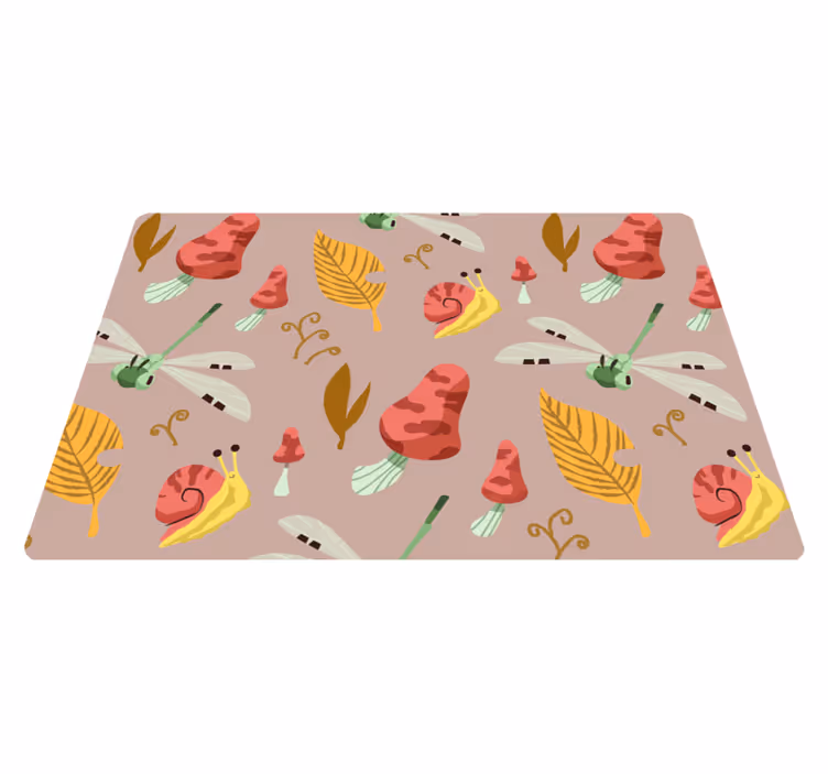 Vinyl teppich natur mit herbstflora und fauna muster - TenStickers