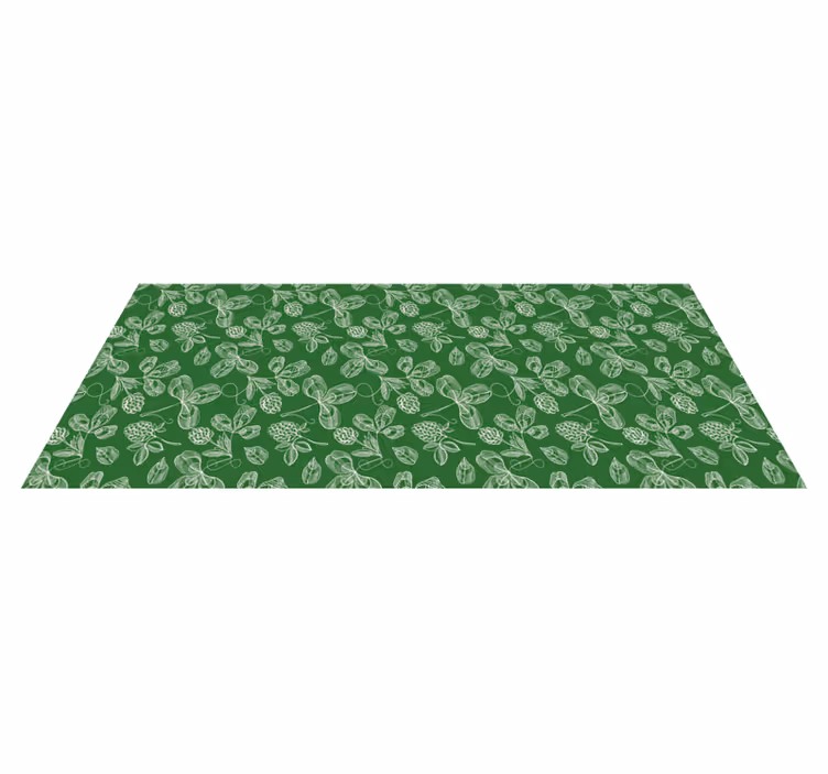 Vinyl teppich natur mit blattgrün-motiv - TenStickers