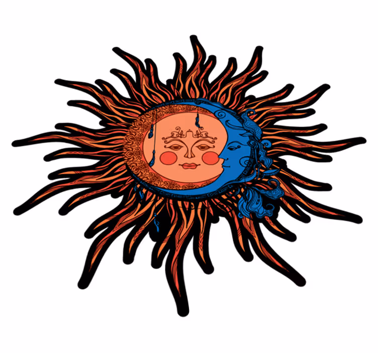 Vinyl teppich natur himmlische sonne mond - TenStickers