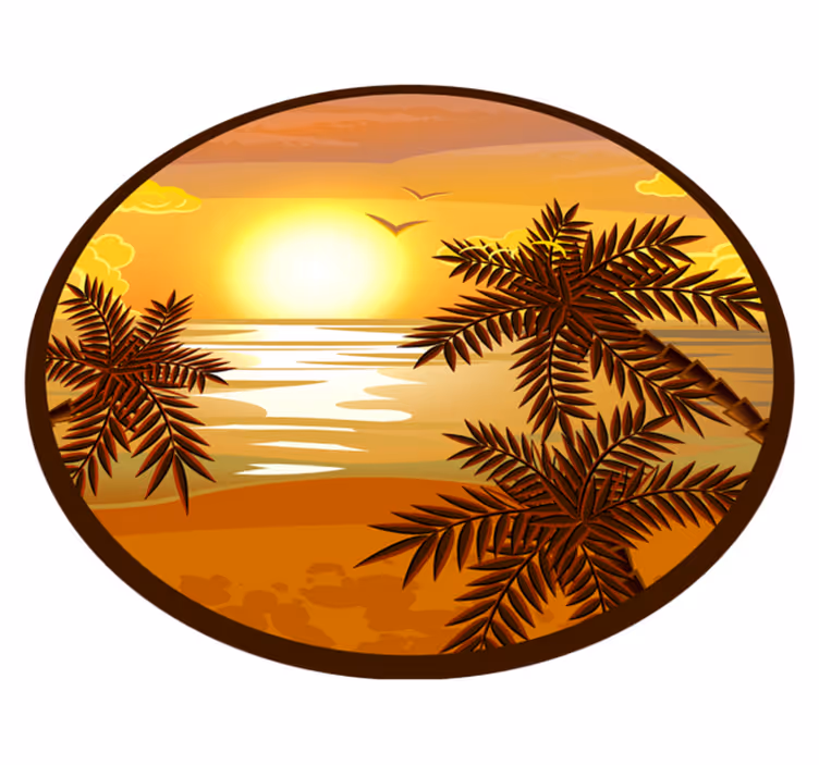 Vinyl teppich natur ruhige sonnenuntergangsansicht - TenStickers