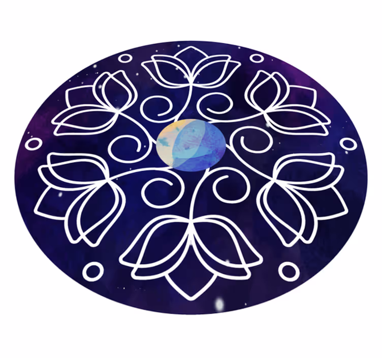 Vinyl teppich natur mit lotusmuster design - TenStickers