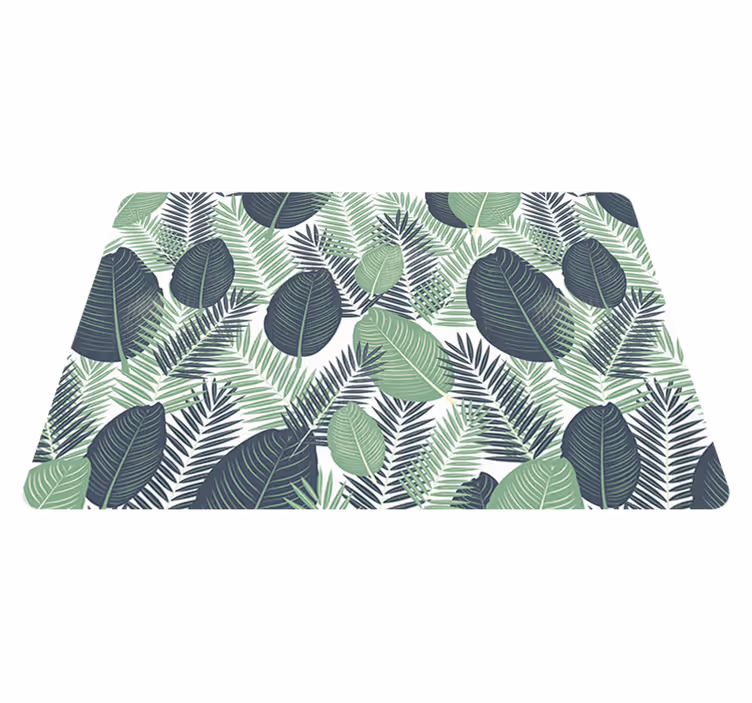 Vinyl teppich blumen dschungelgrüne vegetation - TenStickers