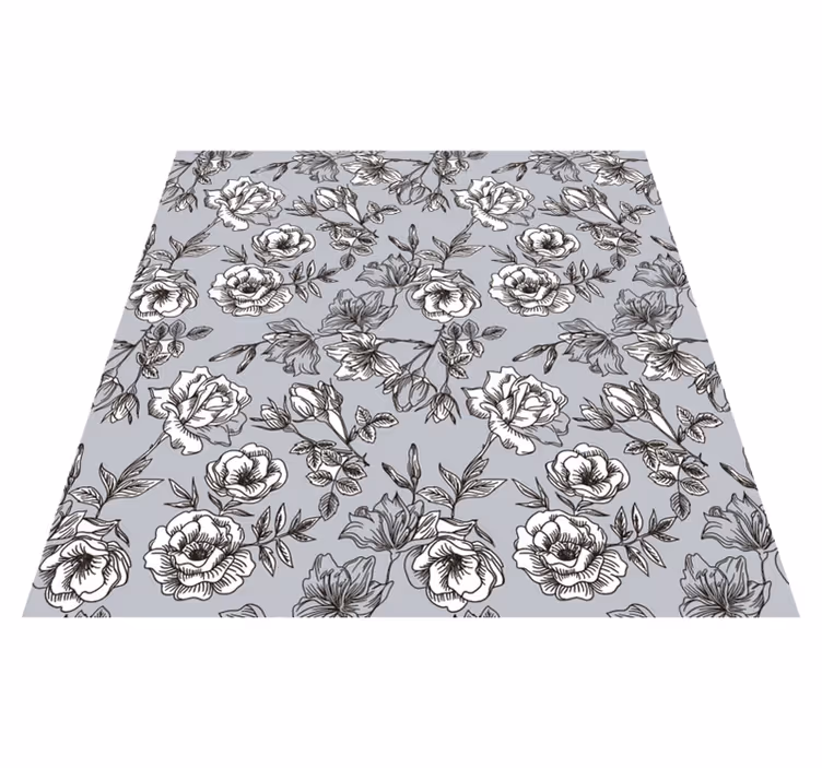 Vinyl teppich blumen mit durchsichtigen blüten - TenStickers