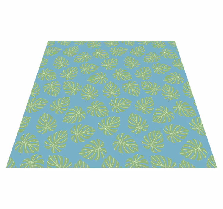 Vinyl teppich blumen im design sommergrüner blätter - TenStickers