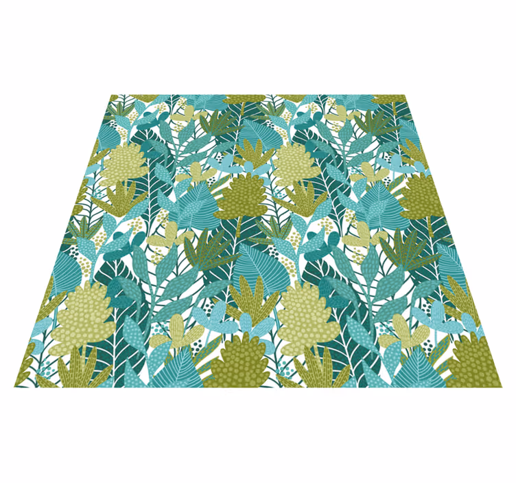 Vinyl teppich blumen im tropischen boho-blätterdesign - TenStickers