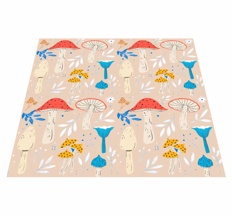Vinyl teppich blumen mit klassischem pilzbeige - TenStickers
