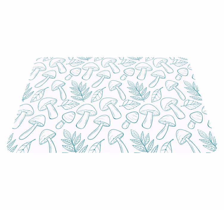 Vinyl teppich blumen mit muster in weiß und hellblau - TenStickers