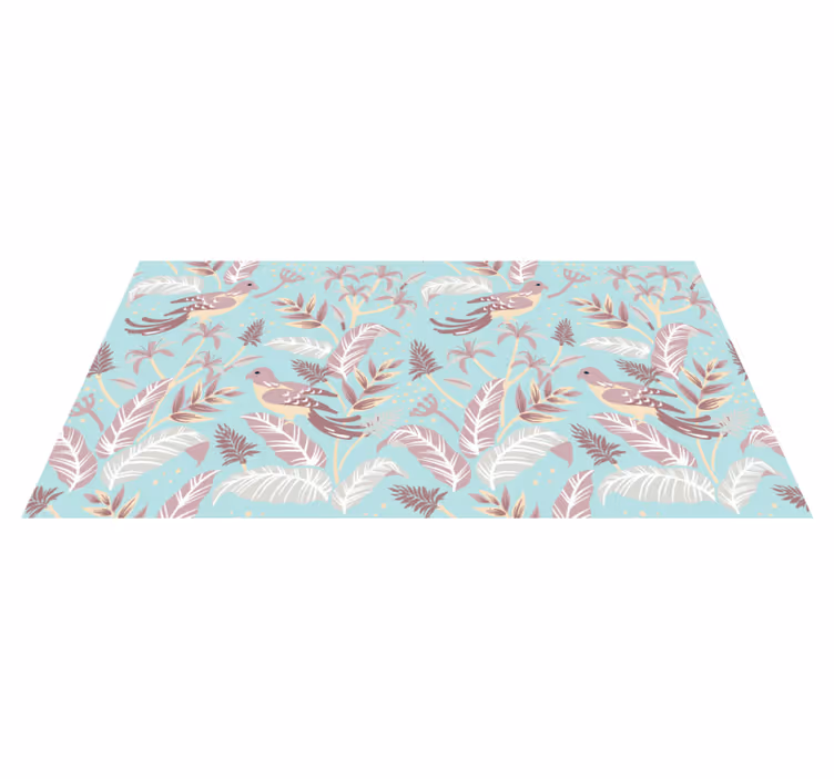 Vinyl teppich blumen in blau und rosa muster - TenStickers