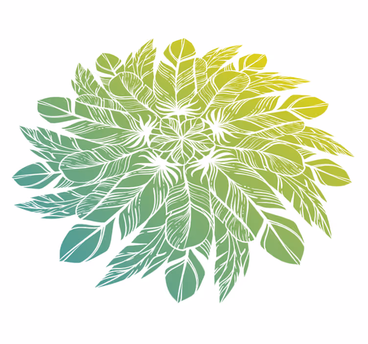 Vinyl teppich blumen mit blättern im kreisdesign - TenStickers