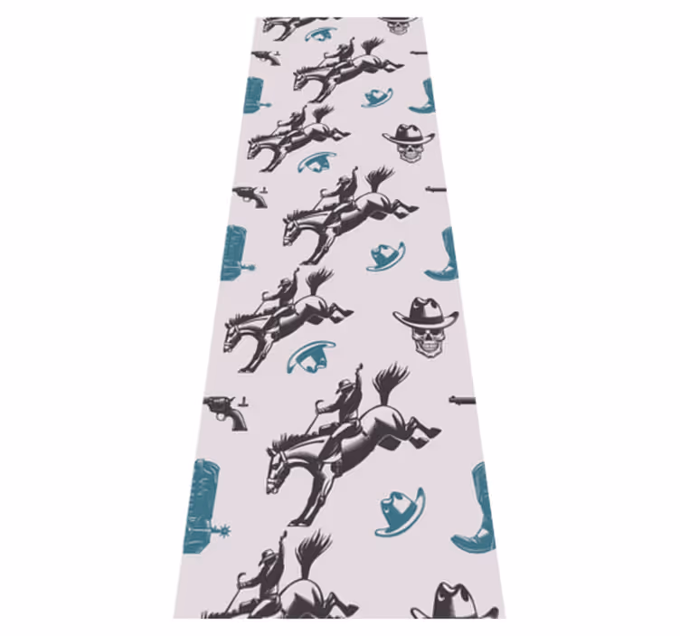 Vinyl teppich schlafzimmer mit cowboy-horse-muster - TenStickers