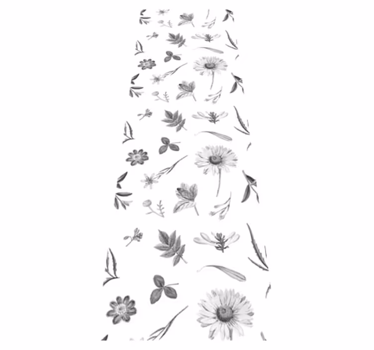 Vinyl teppich schlafzimmer graue frühlingsblumen - TenStickers