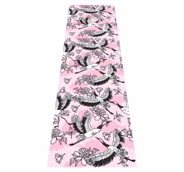 Vinyl teppich schlafzimmer moderne pinke vogelmuster - TenStickers