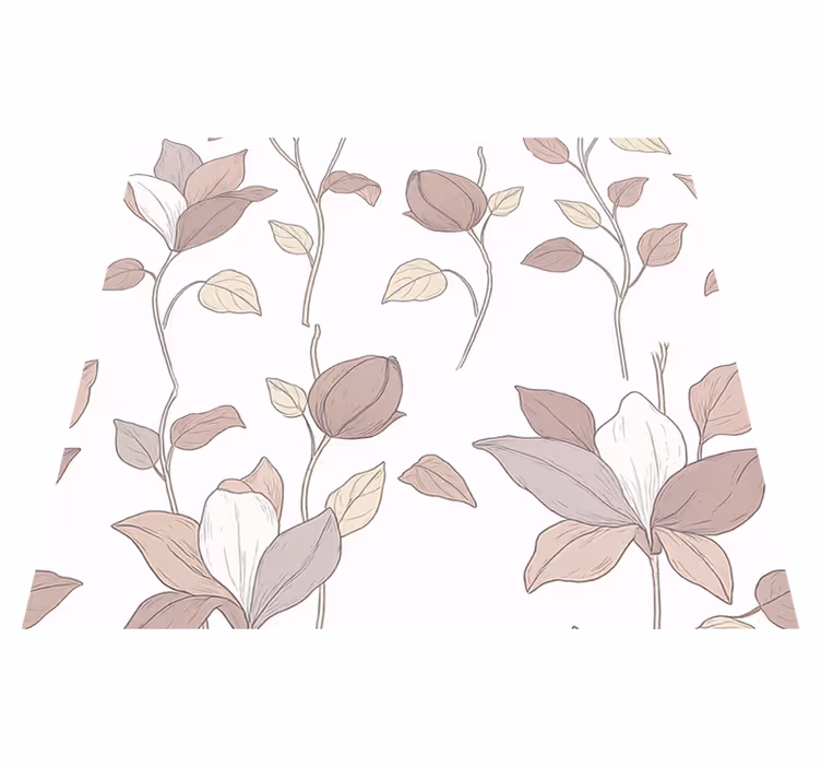 Vinyl teppich schlafzimmer in pinkem floral design - TenStickers