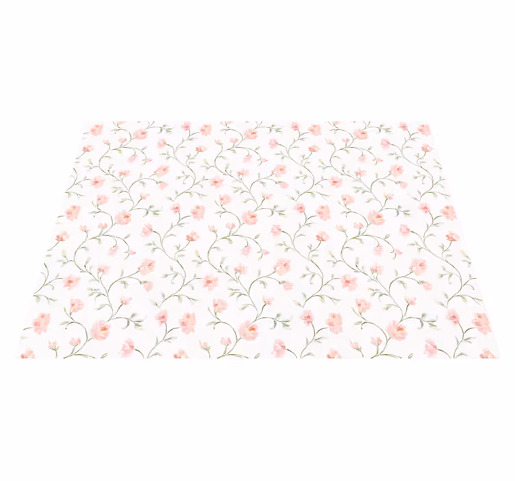 Vinyl teppich schlafzimmer botanische pinke blume - TenStickers