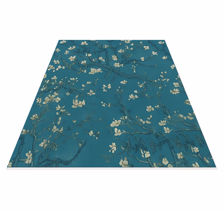 Vinyl teppich schlafzimmer mit dunkelblauem baumdesign - TenStickers