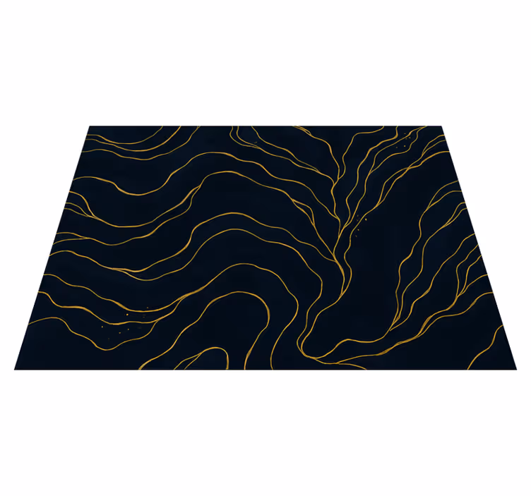Vinyl teppich schlafzimmer dunkelblau und gold marmor - TenStickers