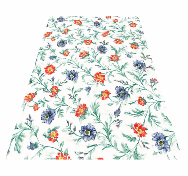 Vinyl teppich schlafzimmer mit retro blumen design - TenStickers