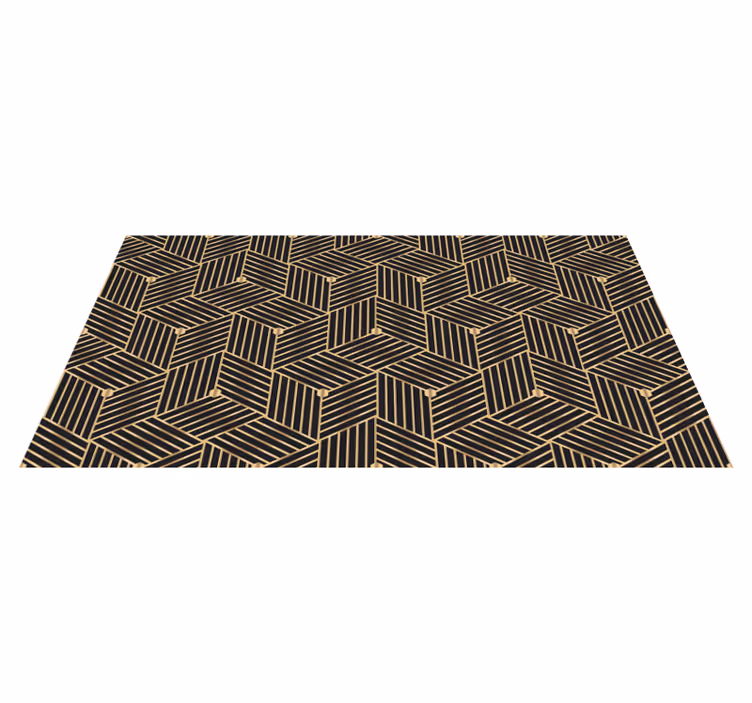 Vinyl teppich geometrisch mit goldenem dekor muster - TenStickers