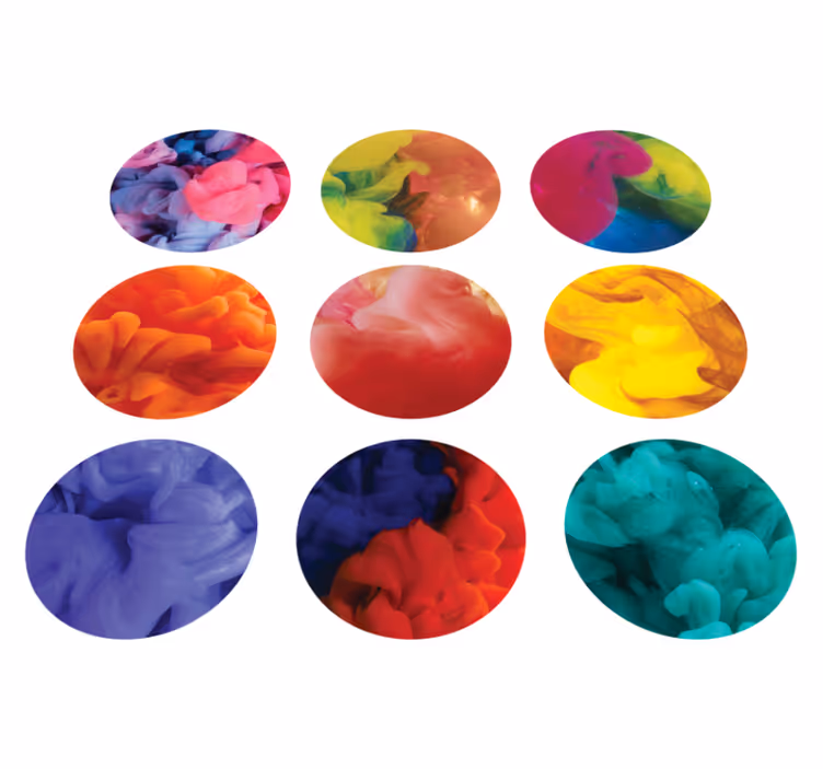Vinyl teppich geometrisch farbige rauchaufkleber - TenStickers