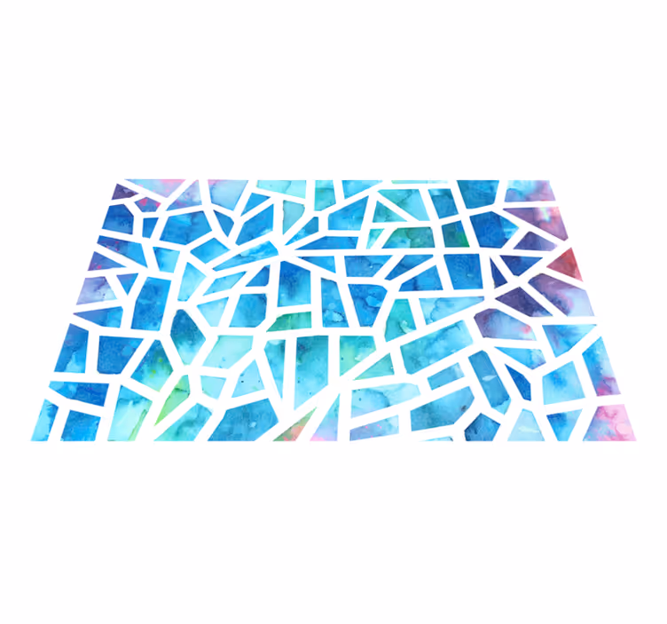 Vinyl teppich geometrisch aquarell dreiecksmosaik - TenStickers
