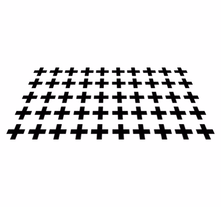 Vinyl teppich geometrisch schwarz weiße kreuze - TenStickers